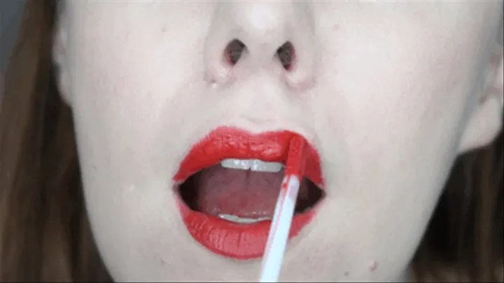 Lining My Lips, Putting on Red Lip Gloss, and Opening Wide to Show You How I Make My Uvula Move :)