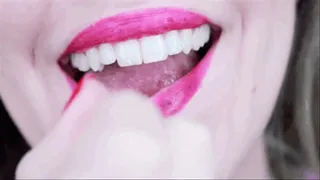 Putting on Lipstick Close Up