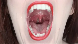 Putting on Lipstick and Opening Wide - Uvula Show!