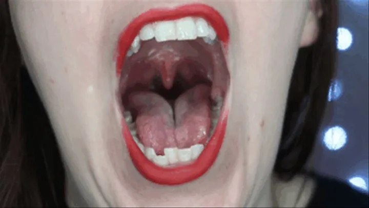 Uvula Show with Red Lip Gloss