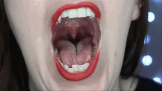 Uvula Show with Red Lip Gloss