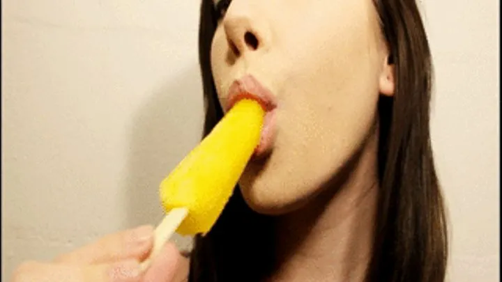 Closeup Popsicle Sucking and Licking