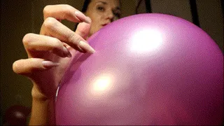 Oval real long nails play with balloons
