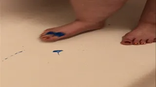 Messy feet, and paint