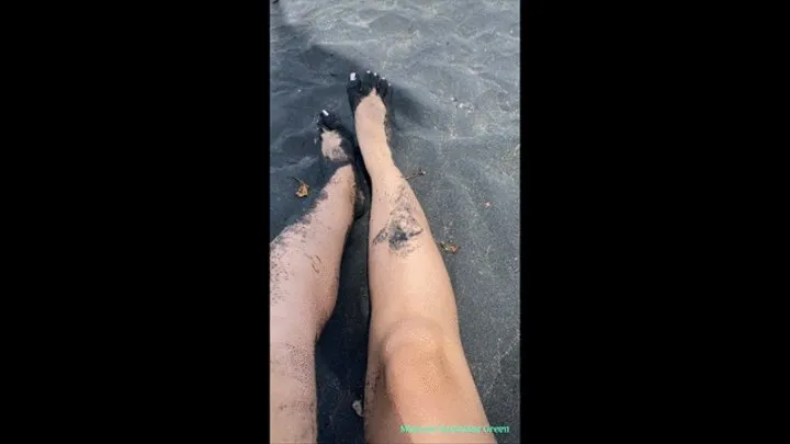 Filthy Feet on a Black Sand Beach