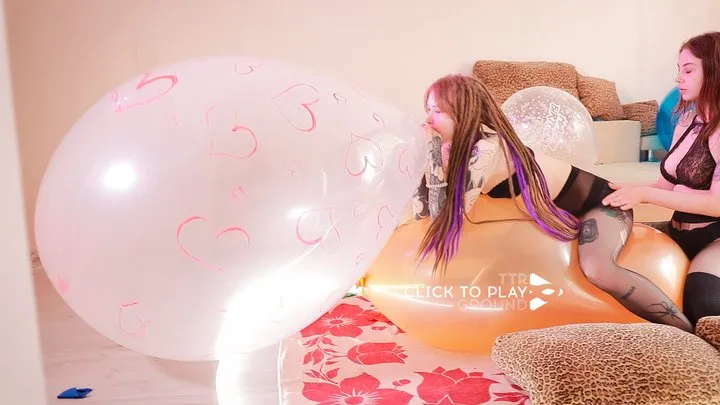 [Ava & Leya] Blowing to pop 36'' Balloon