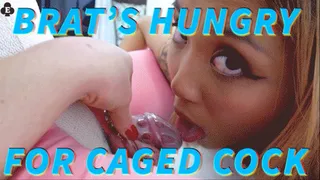 Brat's Hungry For Caged Cock