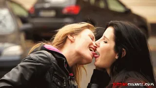 Girls passionately kissing in public 2 ( quality)