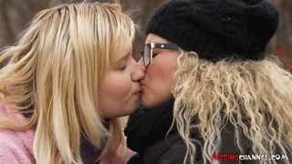 Girls are passionately kissing in public - clip 1 ( )