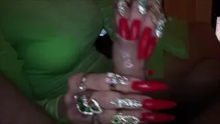 crazy cock rub with extreme long red fingernails - full clip