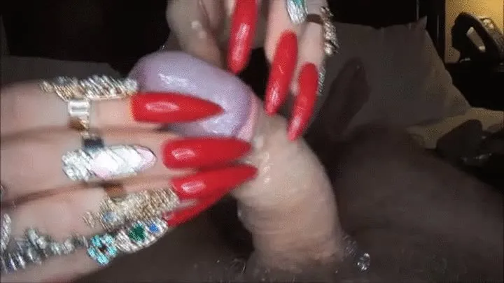 wanking with long red fingernails - full clip