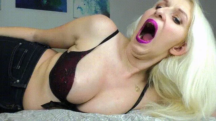 Violet Lips yawning