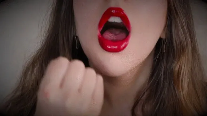 Glossy Red Lips Seduction