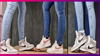 2 Girls in Nike Jordan and Air´s Crush the Cock with cum