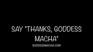 Say "Thank You, Goddess Macha"