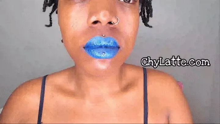 Putting on Aqua Blue Lipstick - Chy Latte