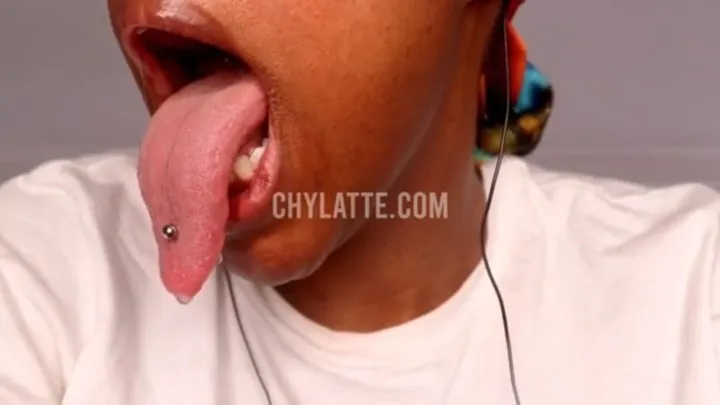 Long Pink Tongue and Spit Drips - Tongue Fetish Mouth Fetish Spit Fetish Saliva