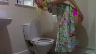 Long FLOWERED Dress On TOILET