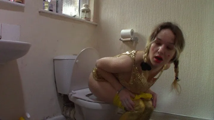 GOLDEN Girl On TOILET