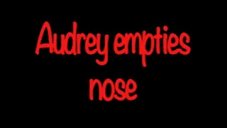 Audrey empties nose on eyemask