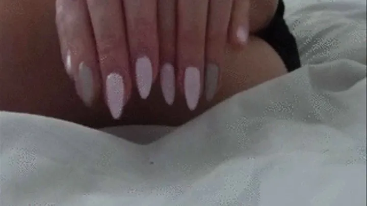 Small hands, colorful long nails. Finger tips