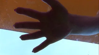 Fetish hands, hands and fingers. Hand behind the glass
