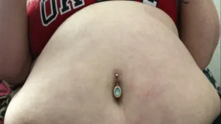 POV belly play: oil me up