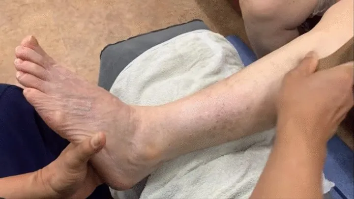 92 YEAR OLD dry skin CALLUSES Peeling skin ASIAN Granny footcare