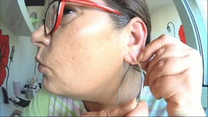 Inserting various earrings, front and back of the ear