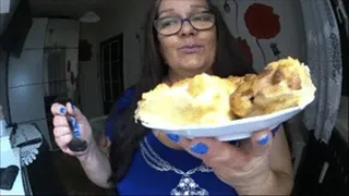 I am eating, freshly baked apple pie