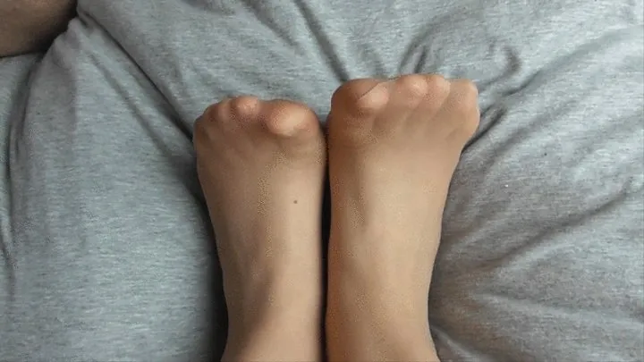 Sexy Feet in Nylons Take A Big Load