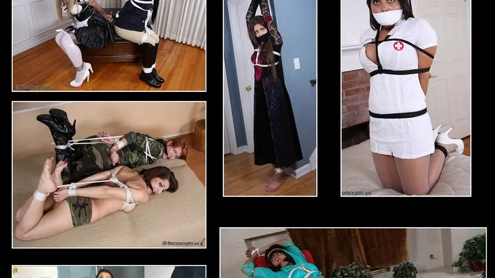 Tight Restraint For Costumed Starlets - FULL SIX-SCENE VIDEO!