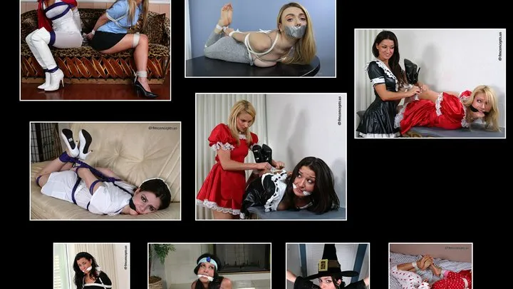 Battle Of The Hogtied Maids - FULL EIGHT-SCENE VIDEO!