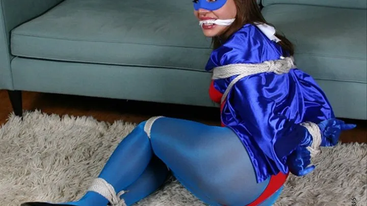 Tough Day for the Super Heroine - First Bound and Cleave Gagged, Later Hogtied and Tape Gagged!