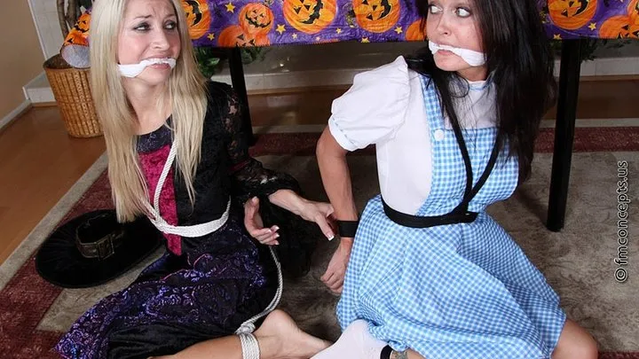 Melissa and Sammie Were Having Fun at the Costume Party Until They Were Tied Up and Gagged and Eveyone Went Home!