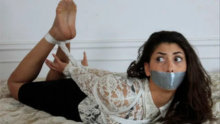 Lola Pearl is Captured By Intruders - Gagged Twice, Hogtied and Left to Figure It Out on Her Own!