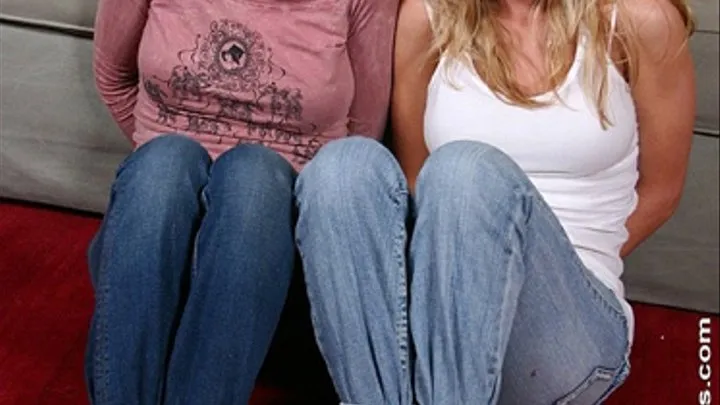 Two Very Pretty Blondes Bound in Jeans, Barefoot and Cleave Gagged - Sounds Like a Winner!