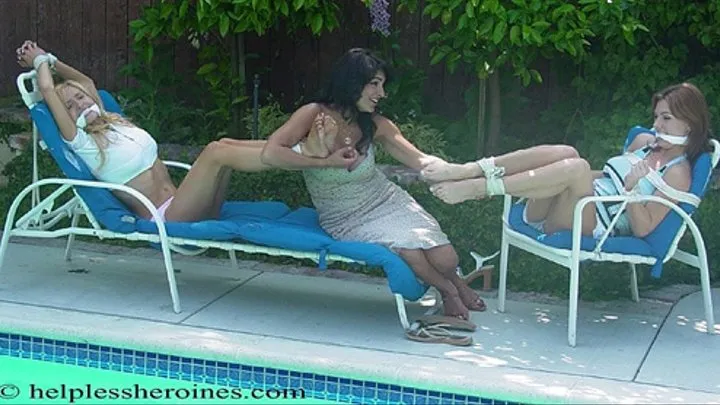 Vengeful Rose Bancroft Has Holly Manning and Hannah Thurman Bound and Gagged By the Pool!