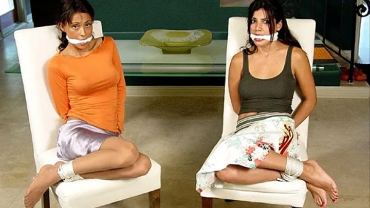 Hot Brunettes Gia Mancini and Julia Carrero are Bound and Gagged and They Don't Like It!