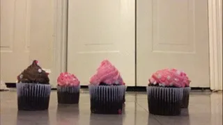 Squishing cupcakes with my feet ASMR