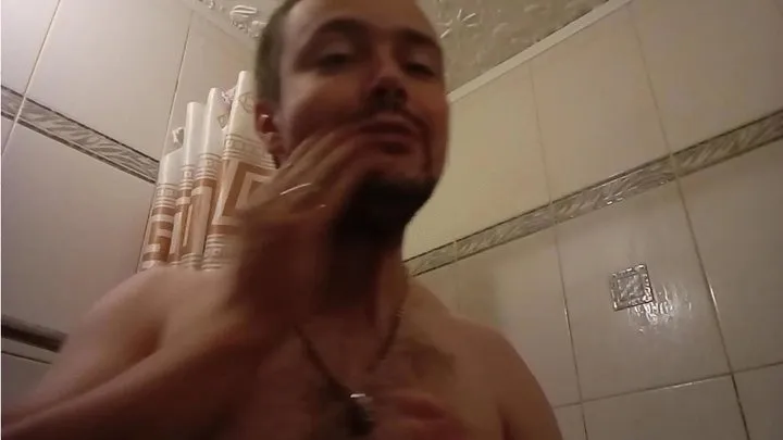 Alex shaving his beard and hairy armpits