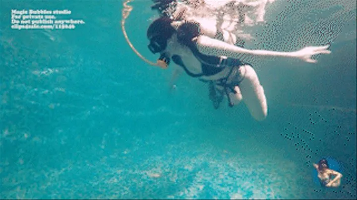 794-1 Helen and Aoro umderwater fun with scuba in the pool