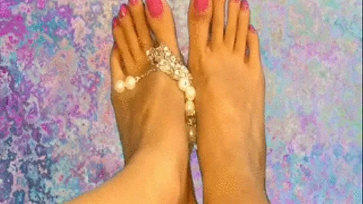 Foot Play with Pearl Chain