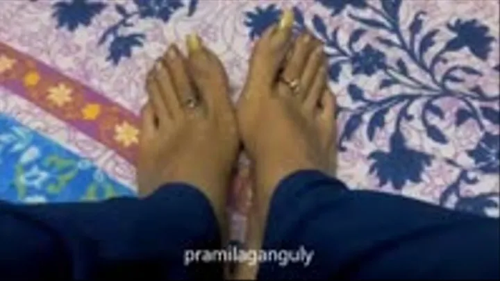 Feet with Dirty Unpolished Long Toe Nails