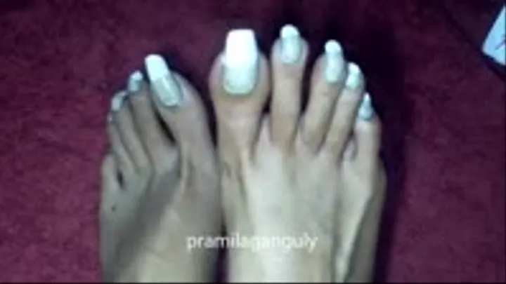 Close Up of Feet In French Pedicure