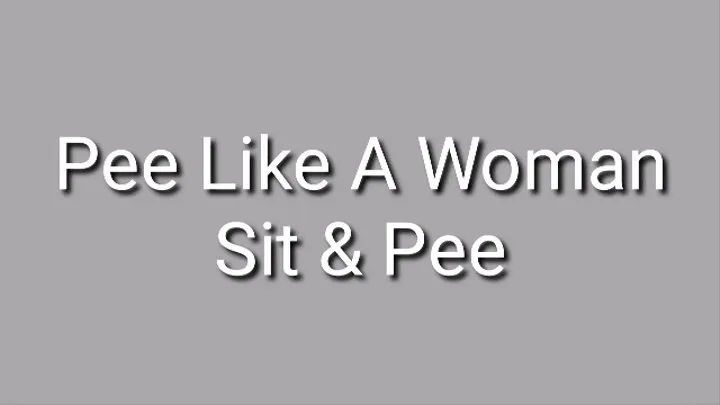 Pee Like A Woman : Sit &amp; Pee