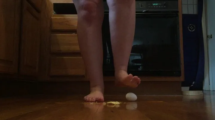 Crushing Eggs and Banana with my Big Size 11 Feet