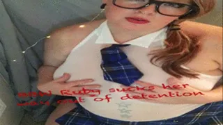 BBW ruby sucks her way out of detension