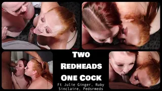 Two Redheads, One Cock Double Blowjob