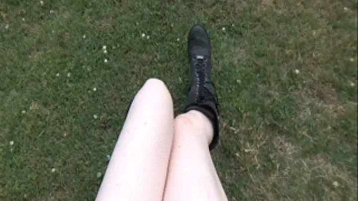 Goth co-ed Legs tease